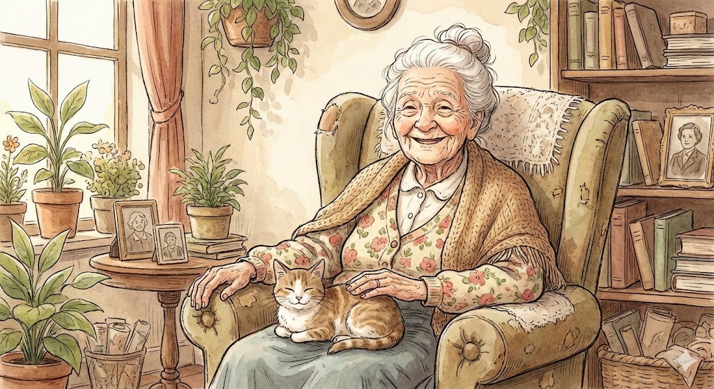 日本の高齢者が笑顔で過ごしているイメージ写真