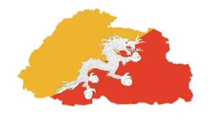 「ブータンを見習え」と書かれたミーム画像とブータン国旗