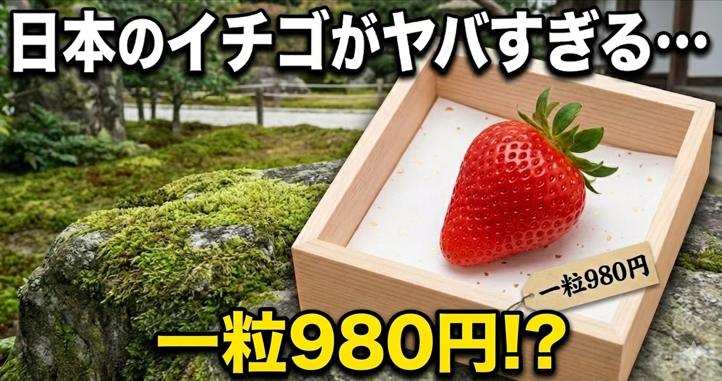 日本のスーパーで売られている980円のイチゴ